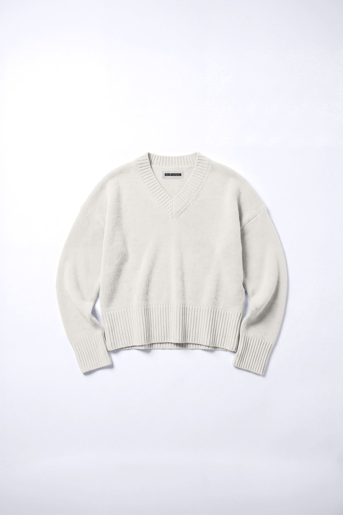CHUNKY CARMEN V NECK  | ORGANIC WHITE